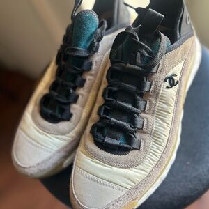 Women Beige and Black Sneakers